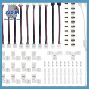 LED Strip Connector Kit for 5050 10mm 4Pin,Includes 8 Types of Solderless LED Strip Accessories, Provides Parts for DIY