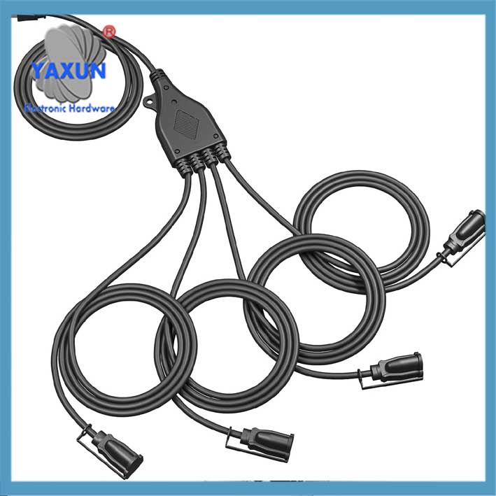 Outdoor -Verlängerungskabel mit 1 Zu 4 Splitter, Insgesamt 31ft, Wasserdichtes Verlängerungskabel, Hochleistungsleuchte für die Saitenhalle im Freien, Terrasse, Deck, Veranda, Schwarz, ETL aufgeführt Outdoor Extension Cord with 1 to 4 Splitter, Total 31FT, Waterproof Extension Cord, Heavy Duty for Outdoor String Light, Patio, Deck, Porch, Black, ETL Listed