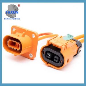 OEM HV Connector 2 Pin 2pin 23A Used for DC-DC Electric Car HVIL23-2P EV Connector Cable DC Press Type Conector Automotriz