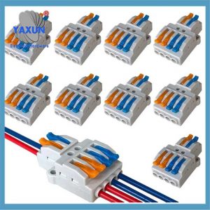 Premium Lever-Nut Wire Connectors, 2 in 4 Out Conductor Compact Wire Connectors, Splicing Type Quick Conductors Cable Clamp